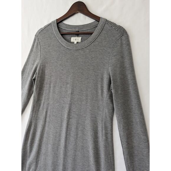 Lou & Grey Womens Size Medium Dress Long Sleeve‎ Gray Striped Rayon Blend Soft - Picture 2 of 7